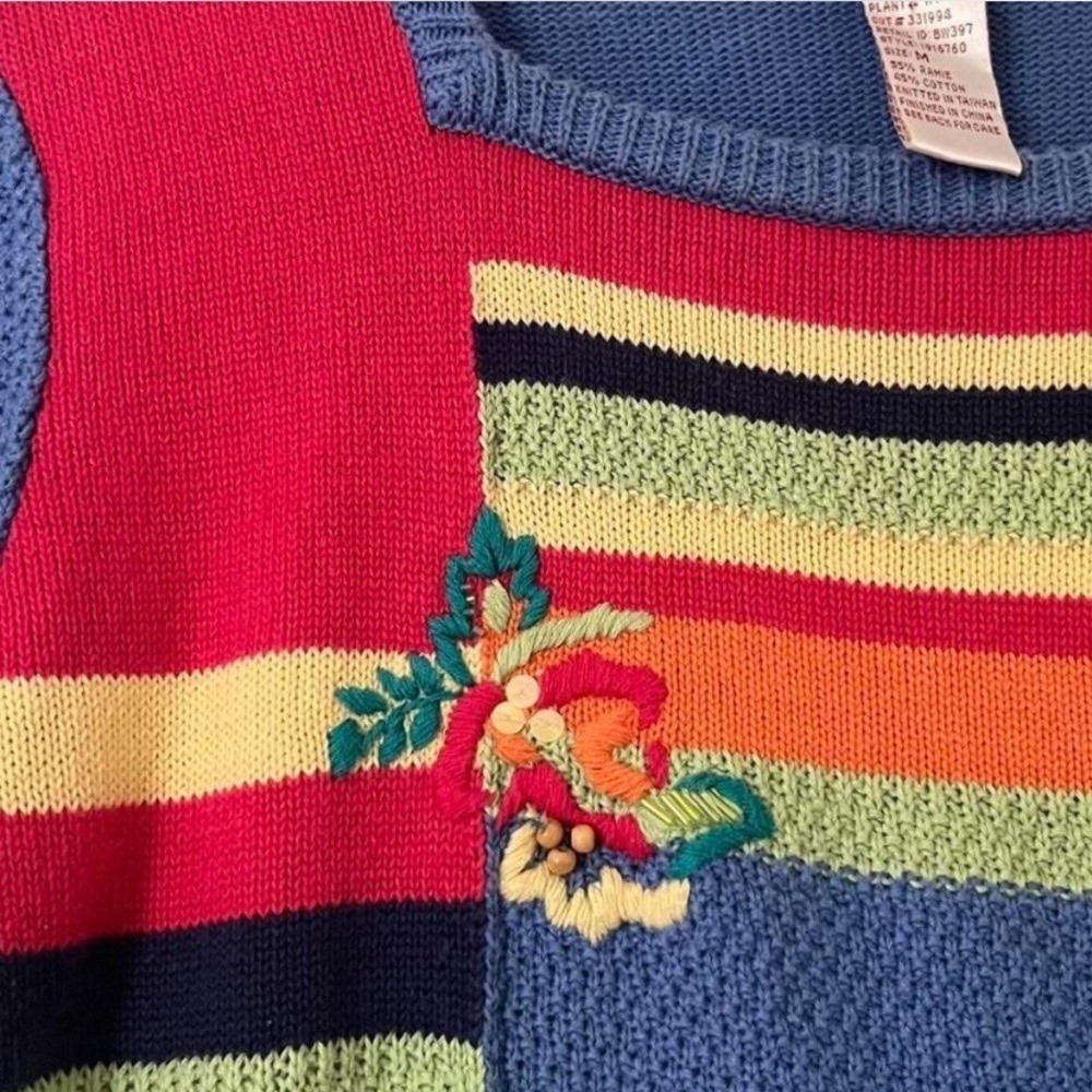 Koret Vintage Colorful Patchwork Sweater - Picture 6 of 8